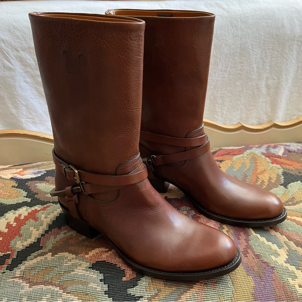 Ralph Lauren Cognac Leather Riding Boot